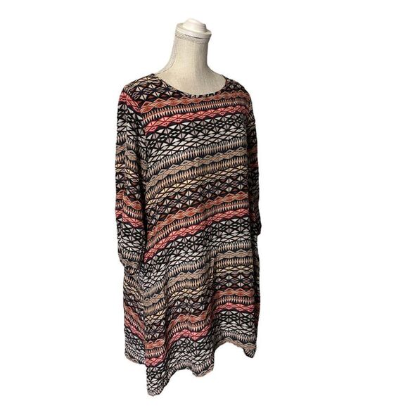 Anthropologie The Odells Geometric Striped Festival Boho Silk Dress Size Medium - Picture 3 of 16